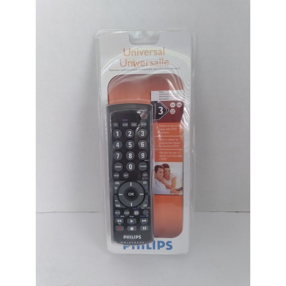 Philips Universal Remote Control 3-Device TV DVD Cable Streaming Compatible New - Picture 3 of 4